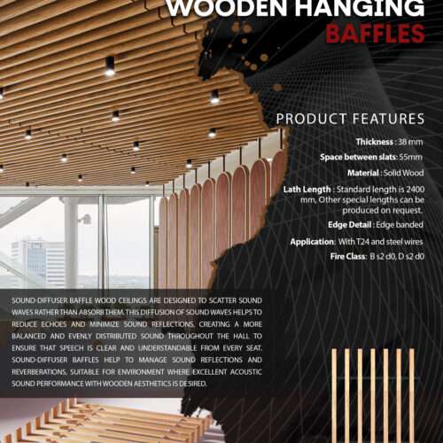 Suspended Acoustic Wooden Hanging Baffle