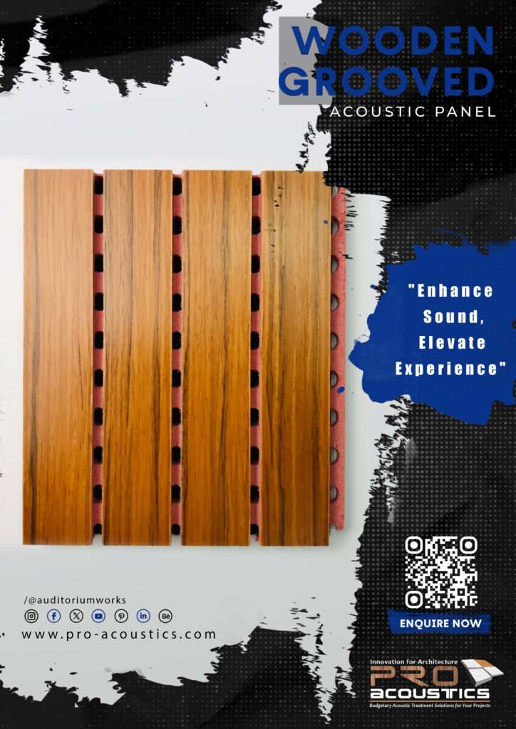 Wooden Grooved Sound Deadening Panel 