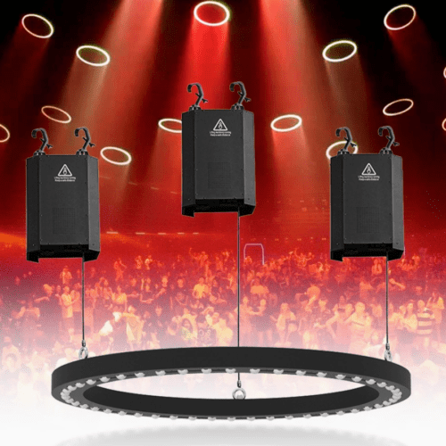 Stage Works LED 45*15W 4in1 6m Lifting Circle Beam Light (Including 3 Lifters)